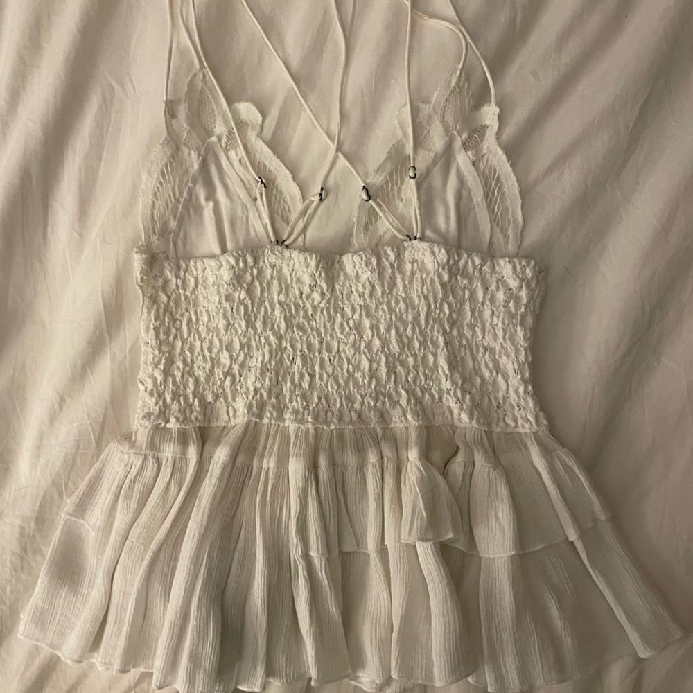 FREE PEOPLE WOMEN'S ADELLA CAMI LACE RUFFLED TANK TOP - Picture 6 of 6